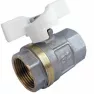 Кран шаровой 15 Б м/м Thermofix серия 1000 белая ручка (1015.04W) 54264