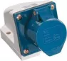 Розетка стационарная силовая REXANT ССИ 123 2Р/РЕ 32А 220В IP44, белая, синяя