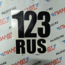 Наклейка "123RUS" (регион) 15*20см /черный/