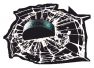 Наклейка 3D "Разбитое стекло (шайба)" D 60мм, 110*160мм /62-003/