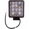 Фара светодиодная квадратная 10,5*10,5*4,5см 16LED линза G0002-45мм дальний свет