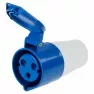 Розетка переносная силовая REXANT ССИ 213 2Р/РЕ 16А 220В IP44 SQ0603-0010, белая, синяя