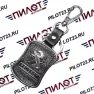 Брелок BR-41 (AE1050) черная кожа+металл, с карабином и эмблемой "PEUGEOT"