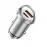 Адаптер HOCO NZ10 /серебристый/USB+Type-C быстрая зарядка