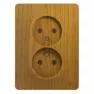 Розетка GLOSSA двойная без заземления,16А, 250В, в сборе, светло-коричневая