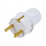 Вилка прямая с З/К белая 16А IP20 Беларусь В16-379
