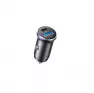 Адаптер автомобильный USB+Type-C (быстрая зарядка) /черный/