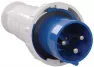 Вилка переносная силовая REXANT ССИ 033 2Р/РЕ 63А 220В IP67, белая, синяя